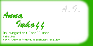 anna imhoff business card
